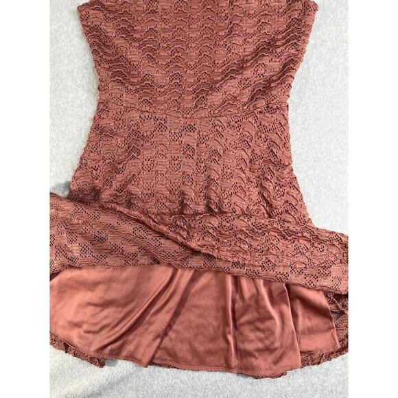 Charlotte Russe Lace Halter Dress Size Large Rose Color Lined Open Back Junior - Picture 13 of 13